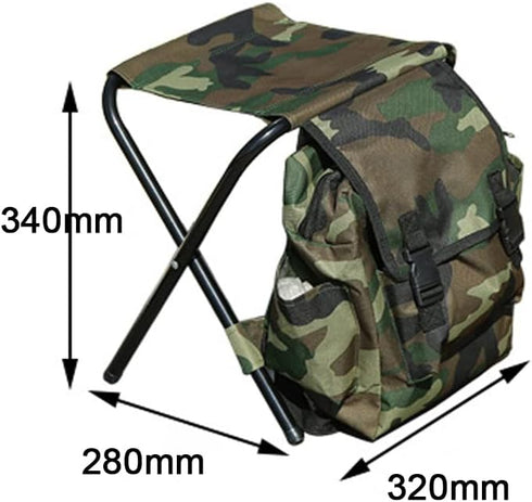 mewmewcat 2 1 Backpack 12.6x11.0x13.4in in Folding Chair Portable Stool Collapsible Camping Fishing Chair Large
