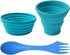 Silicone Collapsible Bowl Cup Set - 3-Piece with Spork for Outdoor Camping, Hiking, Travel