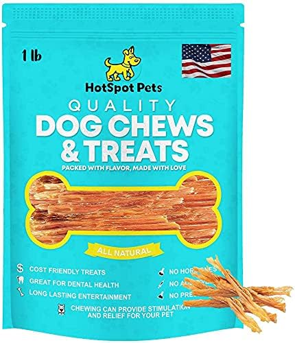 hotspot pets Beef Tendon Chews for Dogs, 8 Inch All Natural, Grass-Fed Premium USDA Gambrol Beef Tendon Stick