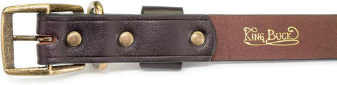 King Buck Premium Leather D Ring Dog Collar, L/XL