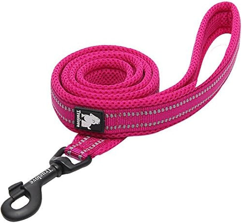 Creation Core Reflective Dog Leash Pink, Durable Padded Strap for Puppy, 6.5Ft Long, 1" Wide