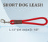 Short Dog Leash, 12 Inch Rope Traffic Handle Leash, 1/2" Strong Nylon Training Tab for Medium/Large/Ex-Large Dogs, Red