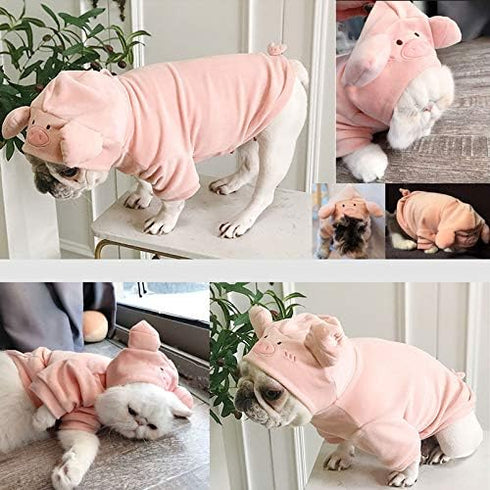 Dog Sweater - Pet Pig Pattern Sweatshirt for Small Dogs Cats, Puppy Hoodie Jacket for Spring, Winter & Autumn