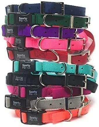 Sparky Pet Co ECollar Replacement Strap, Easy Release Double Buckle Dog Collar, Adjustable, Dark Blue
