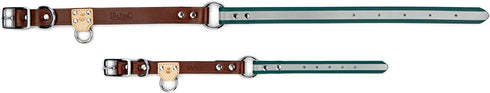 King Buck Hunting Heritage Soft-touch Reflective & Leather Waterproof Dog Collar with O Ring, Deep Teal (L/XL)