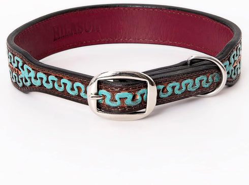 HILASON Medium Brown Genuine Leather Dog Collar, Handmade, Soft, Hand Tooled