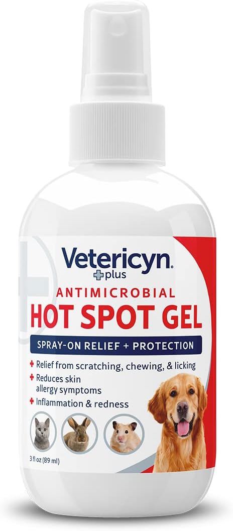 Vetericyn Plus Dog Hot Spot Gel - Spray-On Care for Dogs, Relieves Itchy Skin and Allergy Symptoms, 3 ounces