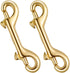 2pcs Brass Double Hook Metal Snap Hooks, Dog Leash Clip Chain Clasps, DIY Clasps for Pet Chain Buckle