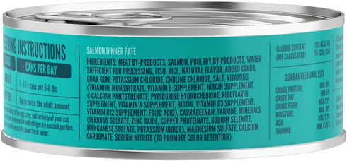 5.5 oz (Pack 24), A Strong Heart Canned Wet Cat Food, Salmon Dinner Pat - Cans of Made in The USA with Real Salmon