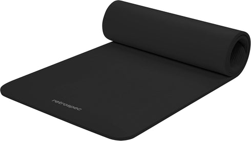 Retrospec Solana Yoga Mat 1/2" Thick with Nylon Strap for Men & Women - Non-Slip Exercise Mat for Yoga, Pilates,