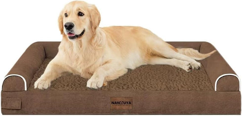 Large Orthopedic Dog Bed: Washable Bolster XL Bed for Medium Large Dogs, Waterproof Couch Sofa with Removable Cover -
