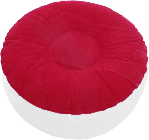 Bewinner Inflatable Flocking Chair, Inflatable Ottoman, Portable Stool Multipurpose Round Foldable, Portable