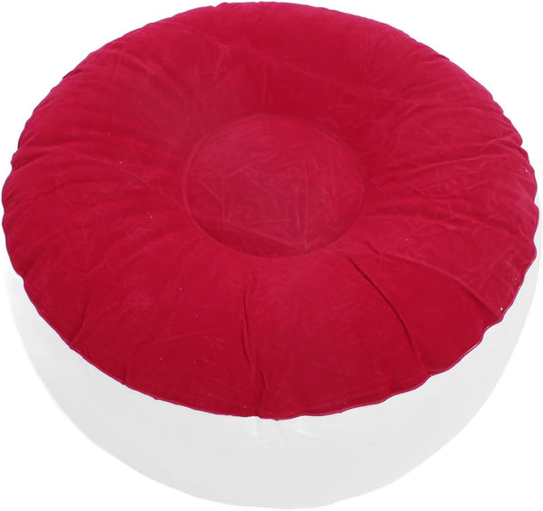 Bewinner Inflatable Flocking Chair, Inflatable Ottoman, Portable Stool Multipurpose Round Foldable, Portable
