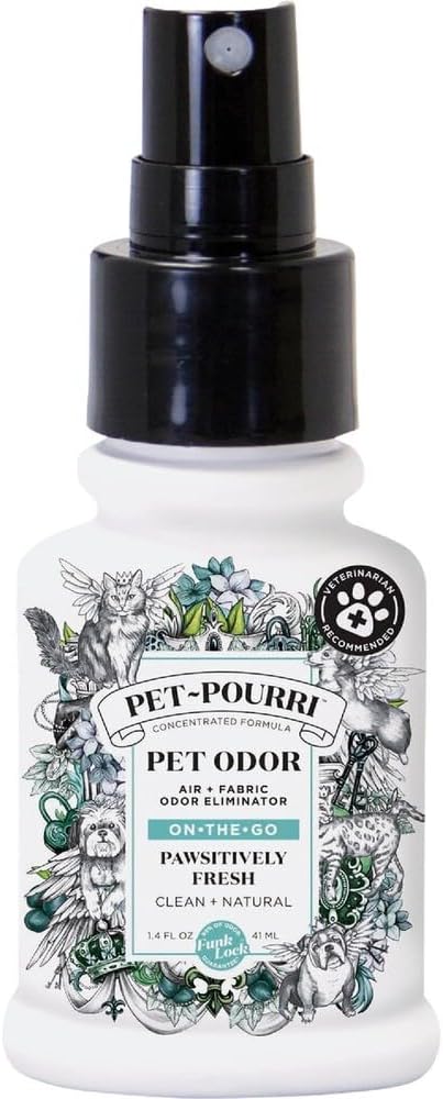 Pet-Pourri Pet Odor Air + Fabric Odor Freshener Spray, Pawsitively Fresh, Travel