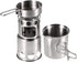 Lixada 2PCS Portable Outdoor Cooking Pots and Pans Set, Stainless Steel Camping Cookware with Mesh Pouch