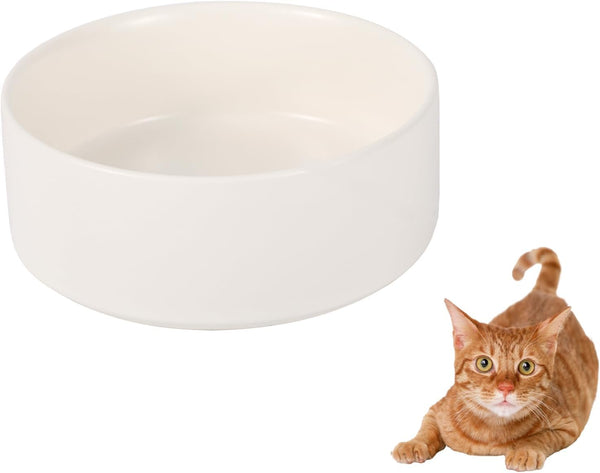 Ceramic Cat Bowl, Puppy Bowls - Whisker Friendly Heavy Cat Food Bowl, Spill Proof for Cats and Small Dogs