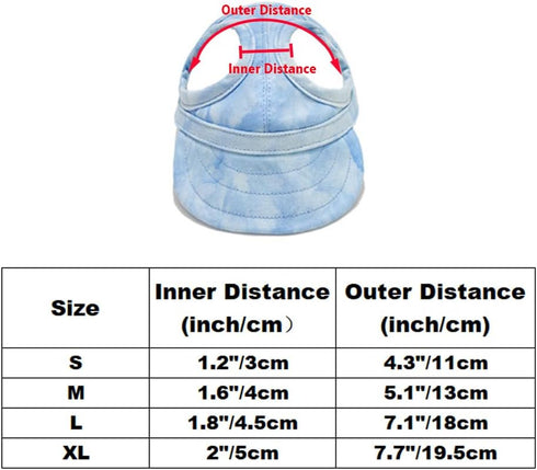 Dog Baseball Cap Pet Hats with Big Ear Holes, Adjustable Baseball Caps for Small Medium and Large Dogs, Comfortable Pet Sun Hat with Adjustable Strap for Dogs and Cats (Red, Medium)