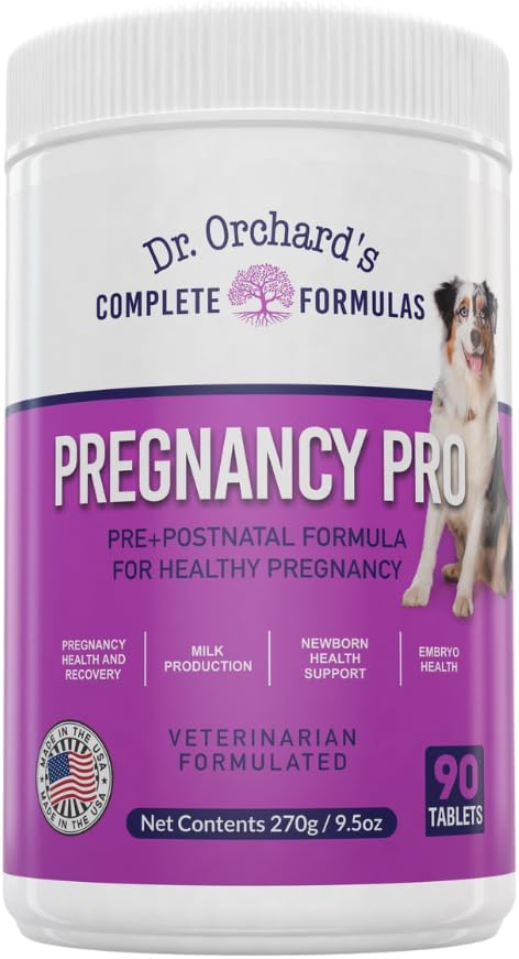 Dr Orchards Pregnancy Pro Premium Dog Supplement for Pregnancy, Prenatal + Postnatal, 90 Ct