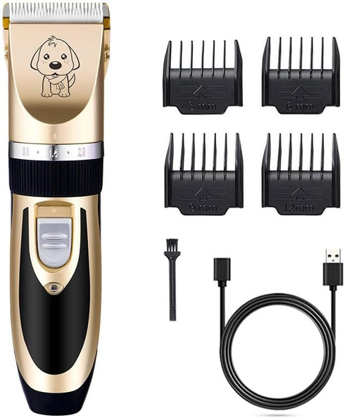 Generic Set, Trimmer 4 Rechargeable Pet Hair Clipper Electric Grooming for Cats and Dogs, with Combs, Scissors