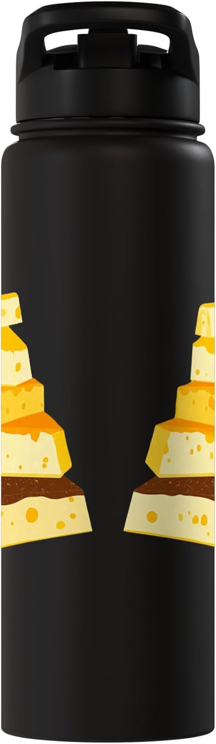 Nostalgic Cheese Lover Design Cheese Block Pyramid For Food Enthusiasts Stainless Steel Insulated Water Bottle