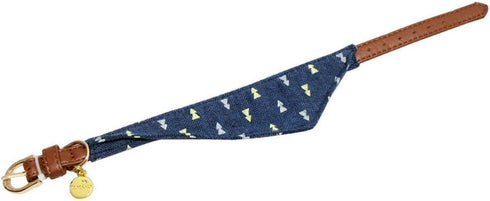 Small Dog Costume Collar - Navy Note Scarf, Plaid Bowtie Bandana for Teacup Yorkie Chihuahua Halloween, Adjustable 8.7