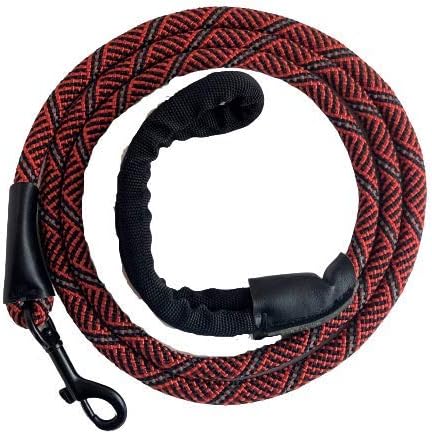 USR Nylon Double Braided Dog Leash 3/8" x 6' Red, Made of Tough Nylon