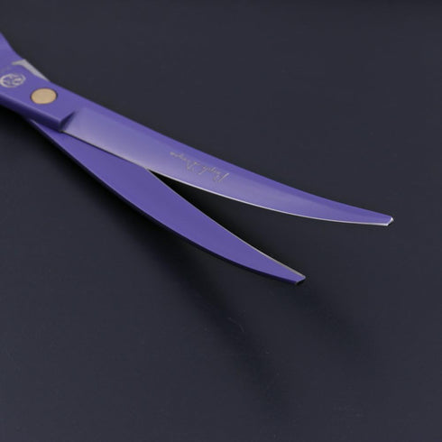 Purple Dragon 8.0 inch Professional Dog Grooming Hair Cutting Scissor & Curved Scissor & Chunker Shear Kit with Bag