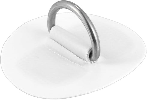 X AUTOHAUX 6pcs D Ring Patch - 6cm PVC Stainless Steel Round Shape D Ring Pad for Surfboard Inflatable Boat Kayak Canoe