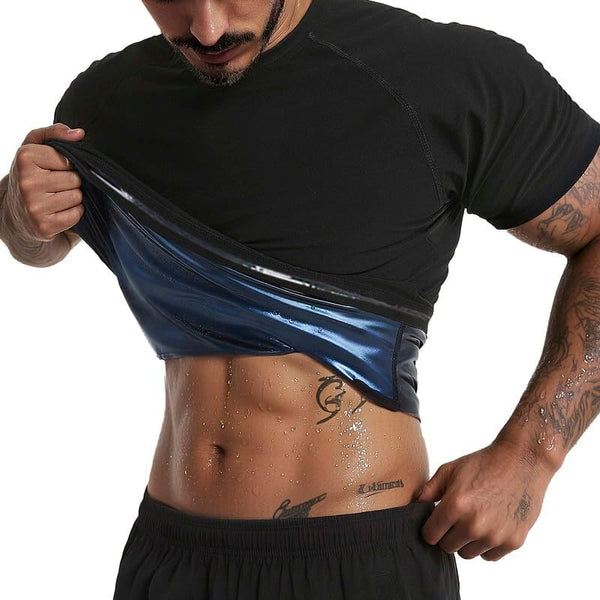 FEVOHOT Sauna Shirt for Men Short Sleeve Compression Sweat Suit Loss Body Shaper