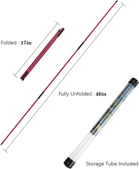 Rhino Valley Golf Alignment Sticks - Collapsible Practice Rods for Aiming, Putting, and Full Swing Training