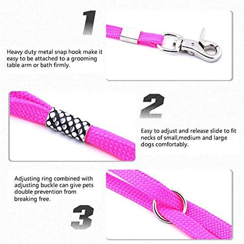 CLCK 2 Pack Pet Dog Grooming Loops, Adjustable Nylon Restraint Noose for Pet Grooming Table, 22 inches (2Pack)