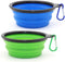 Dog Bowl Pet Collapsible Bowls, 2 Pack for Cats Dogs, Portable Pet Feeding Watering Dish with 2 Carabiners (Small,
