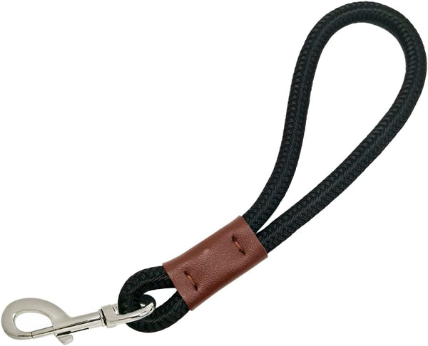 Short Dog Leash, 12 Inch Rope Traffic Handle, Strong Nylon Tab Training Leash for Medium/Large/Ex-Large Dogs