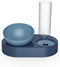 Raised Cat Food Bowls with Automatic Water Bottle, Adjustable Tilted Feeding Dishes for Cats and Dogs (Blue)