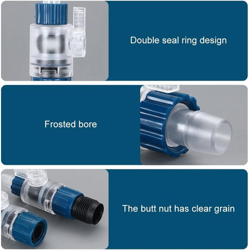 MiOYOOW Fish Tank Hose Valve, Connector with Quick Release Handle for Water Flow Control