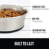 Gorilla Grip Stainless Steel Metal Dog Bowl Set of 2, Rubber Base, Heavy Duty Feeding Dishes, Food Grade BPA Free, Less Sliding, Quiet Pet Bowls for Cats and Dogs, Holds 6 Cups (48 fl oz), Black