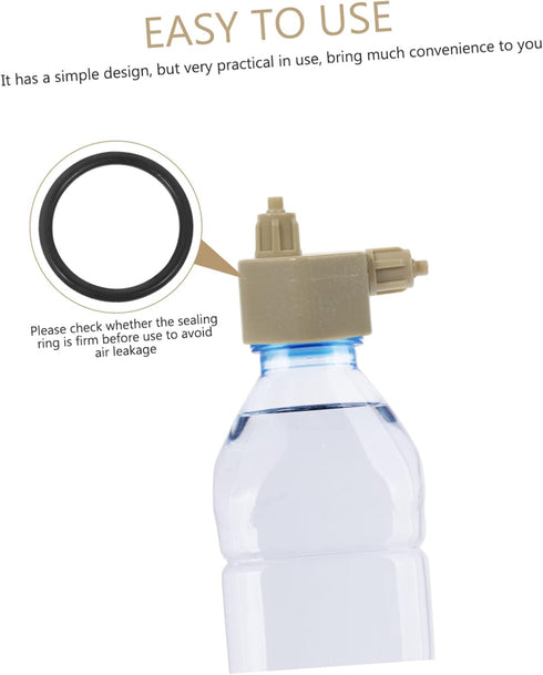 Bottle Caps Quick Diffuser Aquatainer Air, 2pcs Portable Generator Bottle Aquarium Air Carbon Dioxide Reactor Parts