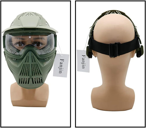 Tactical Paintball Mask, Airsoft Full Face Gear with Goggles, Impact Resistant for Outdoor Activities
