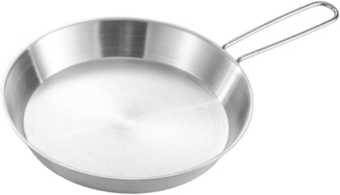 20cm Vaveren Stainless Steel Camping Fry Pan Cookware Foldable Handle Easy to Clean Multipurpose Outdoor Cooking
