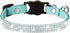 Pimaodog Rhinestones Dog Collar, Cute Dazzling Soft Suede Leather Pet Collar with Bell, Blue Crystal Jeweled Necklace