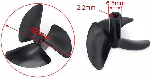 ToEjJeEn 42mm 2.3mm 3 Blades Left and Right Rc Boat Propellers for Rc Toy Fishing Boat DIY