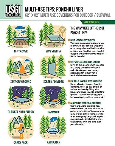 USGI Industries Military Woobie Blanket, Thermal Insulated Camping Blanket with Carry Bag