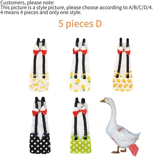 Supplies(5 D,S(0.55-1.65 Pounds))(4 4,M(1.65-3.85 Chicken Diapers for Hens & Pet Ducks - Reusable Washable Waterproof