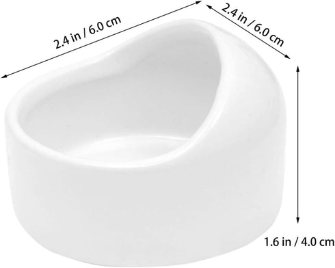 Mipcase Hamster Ceramic Bowl - Small Animal Food Bowl, No Spill Food Water Dish for Hedgehog, Gerbil, Chinchilla, Rat,