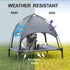 Small Elevated Dog Bed with Canopy, Upgraded 30IN Outdoor Raised Dog Cot Bed with Removable Shade Tent, Gray (S Size)