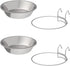 PETMAKER Stainless-Steel Hanging Pet Bowls, Large Feeder Dishes for Dogs & Cats, Set of 2, 48oz Each