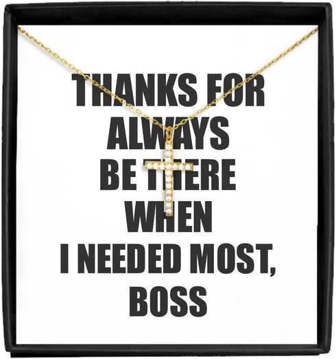 EzGift Funny Boss Necklace Pendant Thanks For Always Be There Needed Most Cute