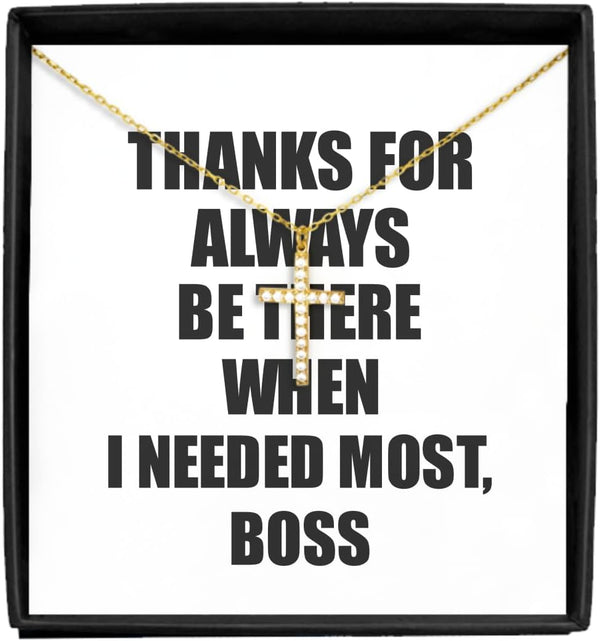EzGift Funny Boss Necklace Pendant Thanks For Always Be There Needed Most Cute