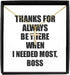 EzGift Funny Boss Necklace Pendant Thanks For Always Be There Needed Most Cute