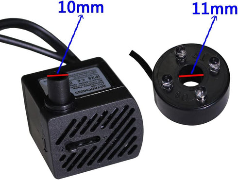 Submersible Water Pump with LED Light for Indoor Tabletop Fountains, Aquarium Fish Tank (180L/H 3W)